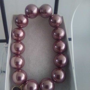 Gold - mauve Pearl colored Earrings